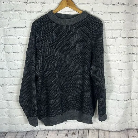 Via Italia Mens Large‎ Wool Alpaca Blend Sweater Italy VTG Preppy Academia